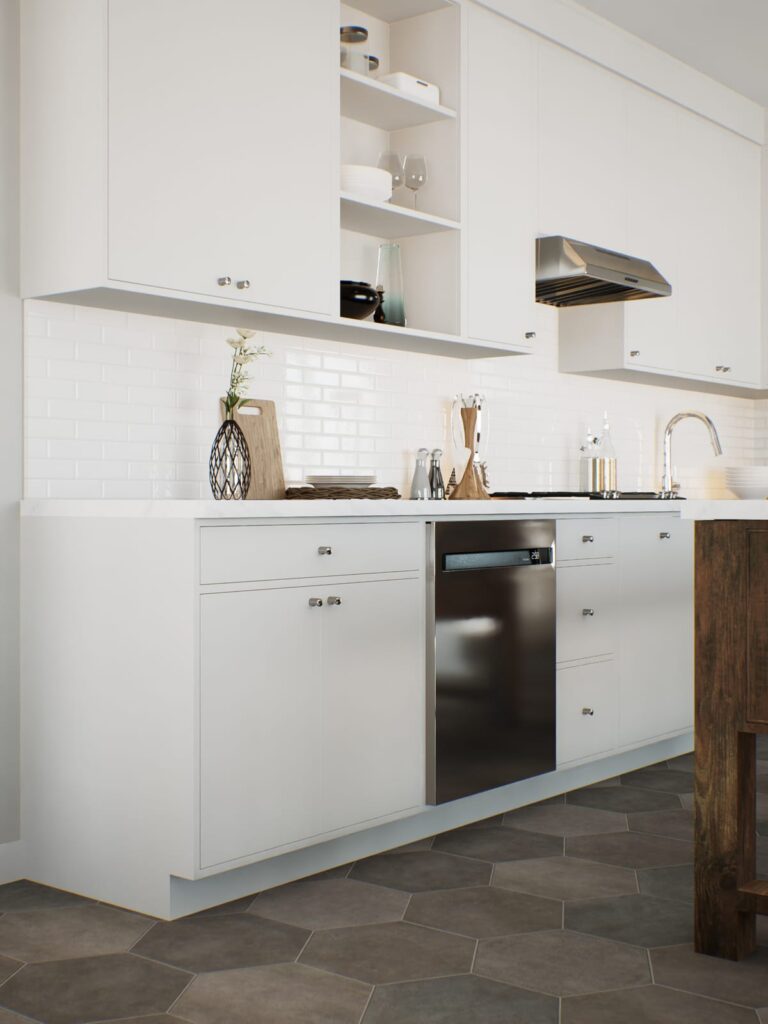 Dishwasher in modern kitchen